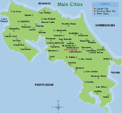 Map of Main Cities